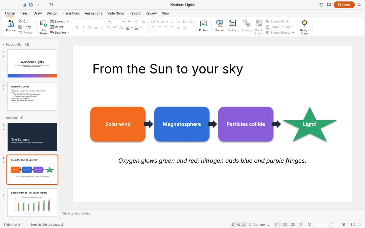 Editing a slide deck