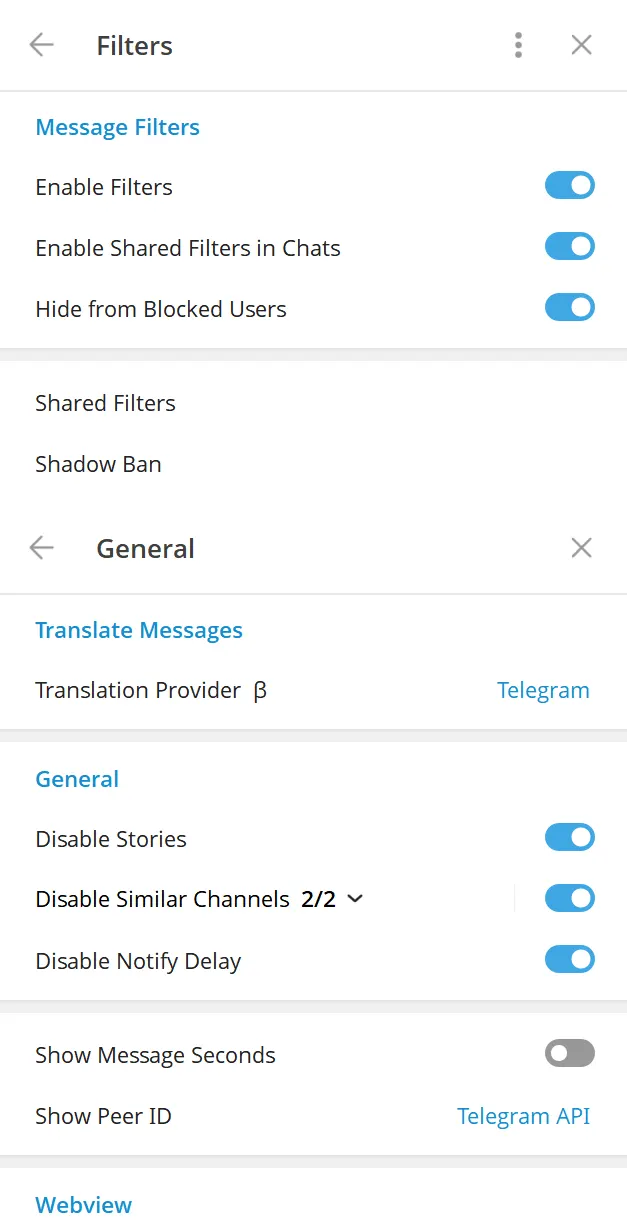 Message filters