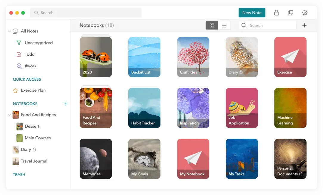 Notebooks nested into a hierarchy