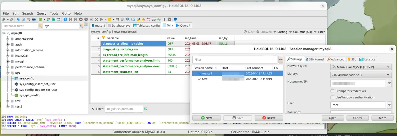 The main window on Linux