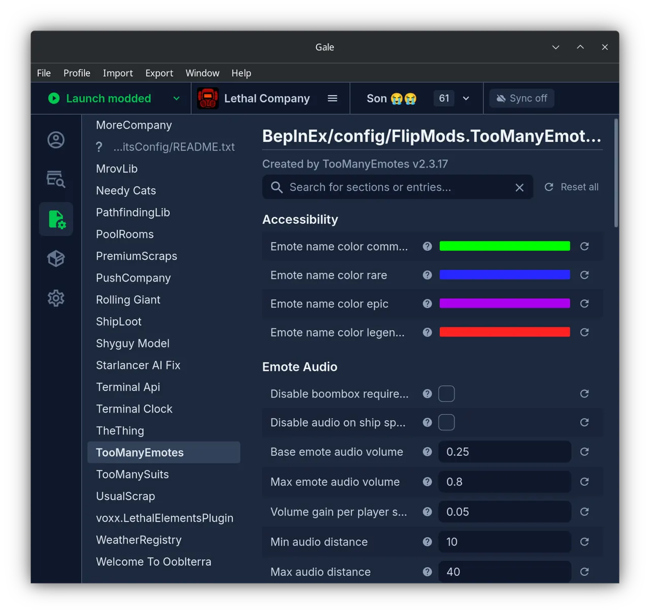 Editing a mod's configuration