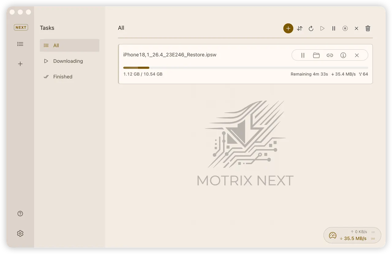 The task list in the light theme