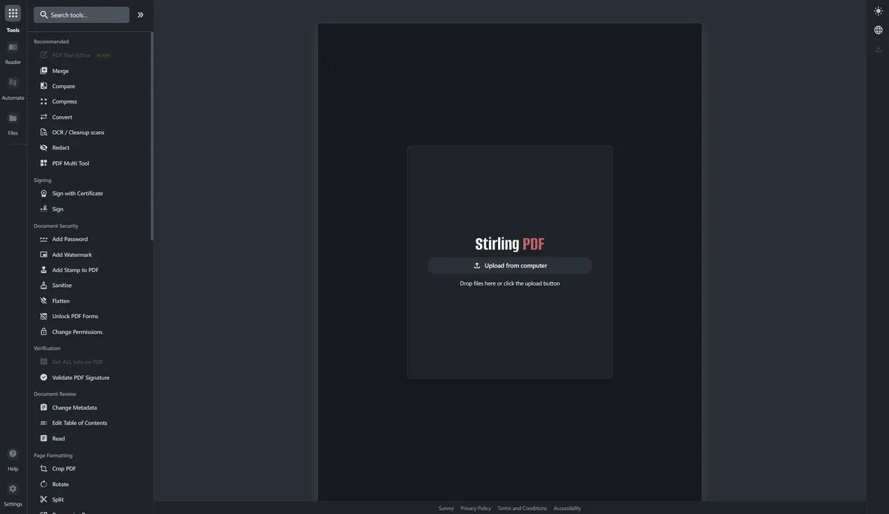 The same workspace in the dark theme