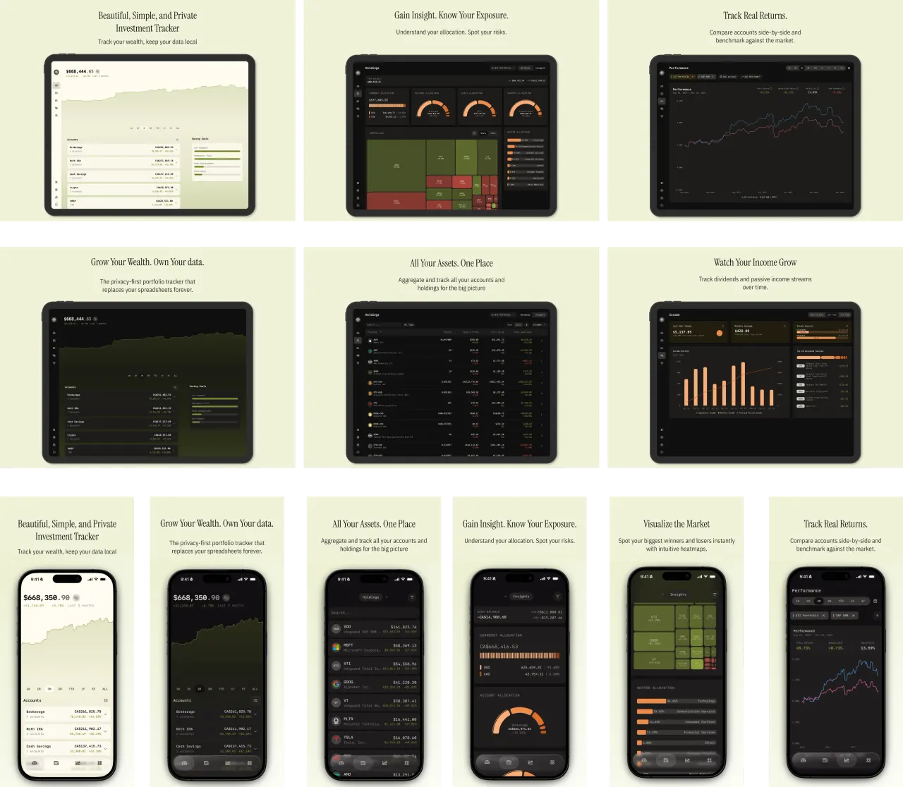 Portfolio dashboard