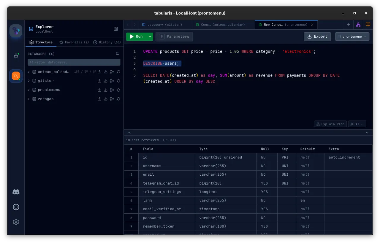 Schema explorer