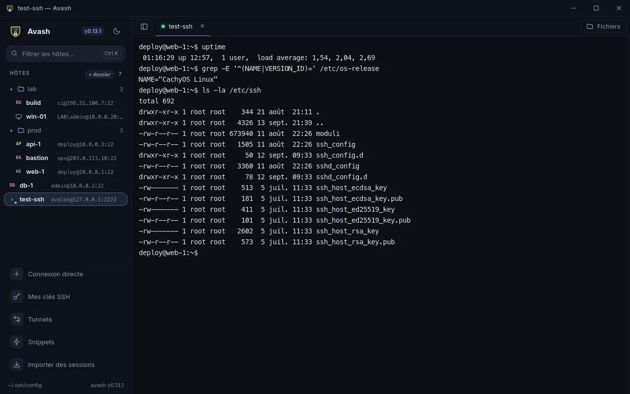 An SSH session