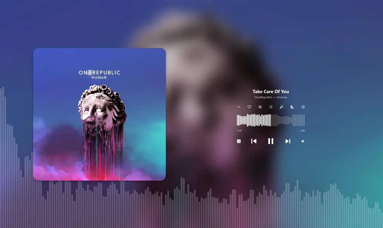 Playback view with cover art