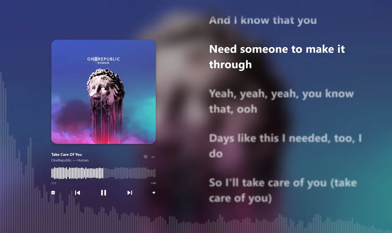 Synced lyrics