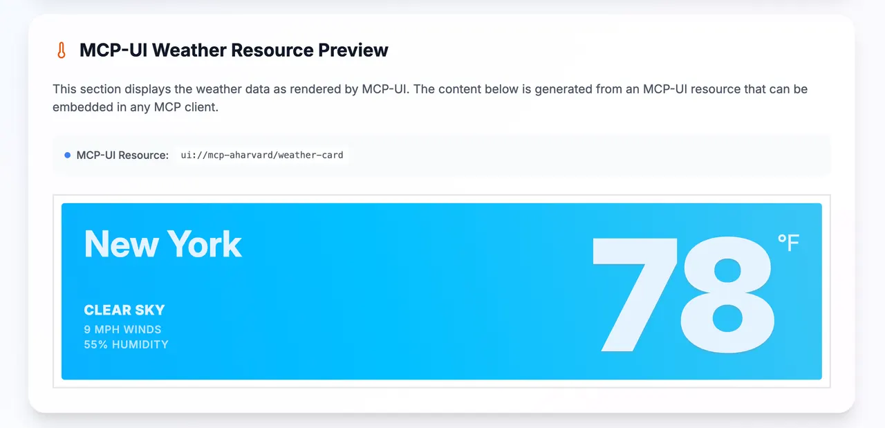 An agent session using an MCP extension
