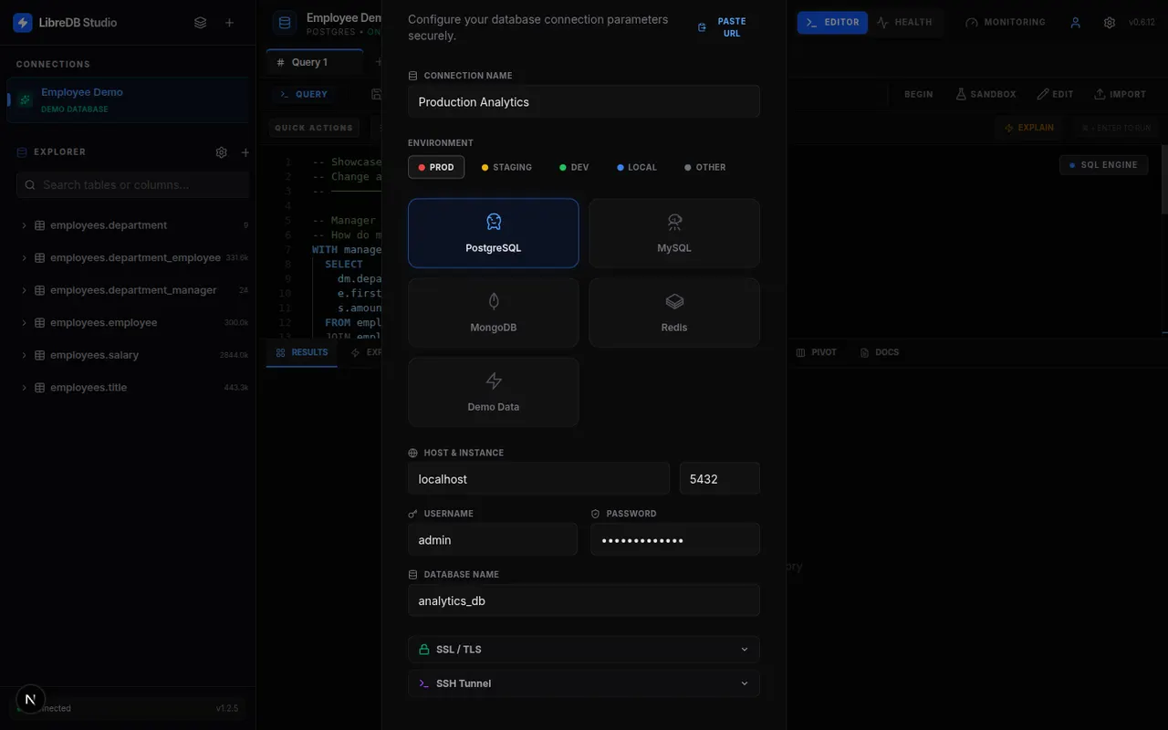 Adding a database connection