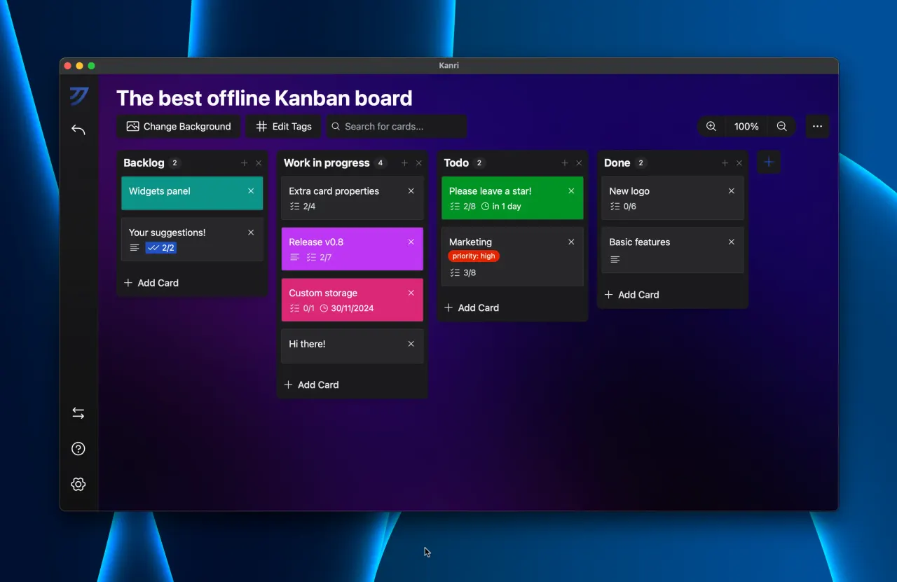 Kanri board workspace
